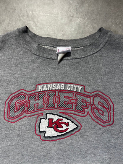 2000s Vintage Kansas City Chiefs NFL Grey Crewneck Size XXL - XXL | Martin City Vintage