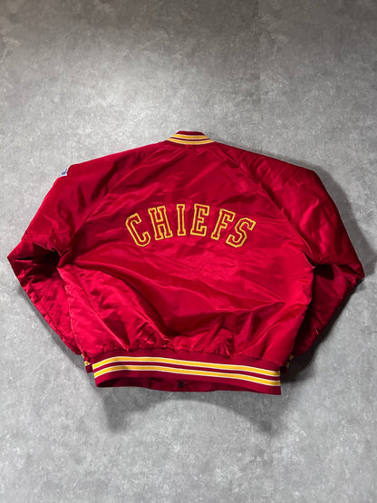 90s Vintage Kansas City Chiefs Red Satin Jacket Size XL - XL | Martin City Vintage