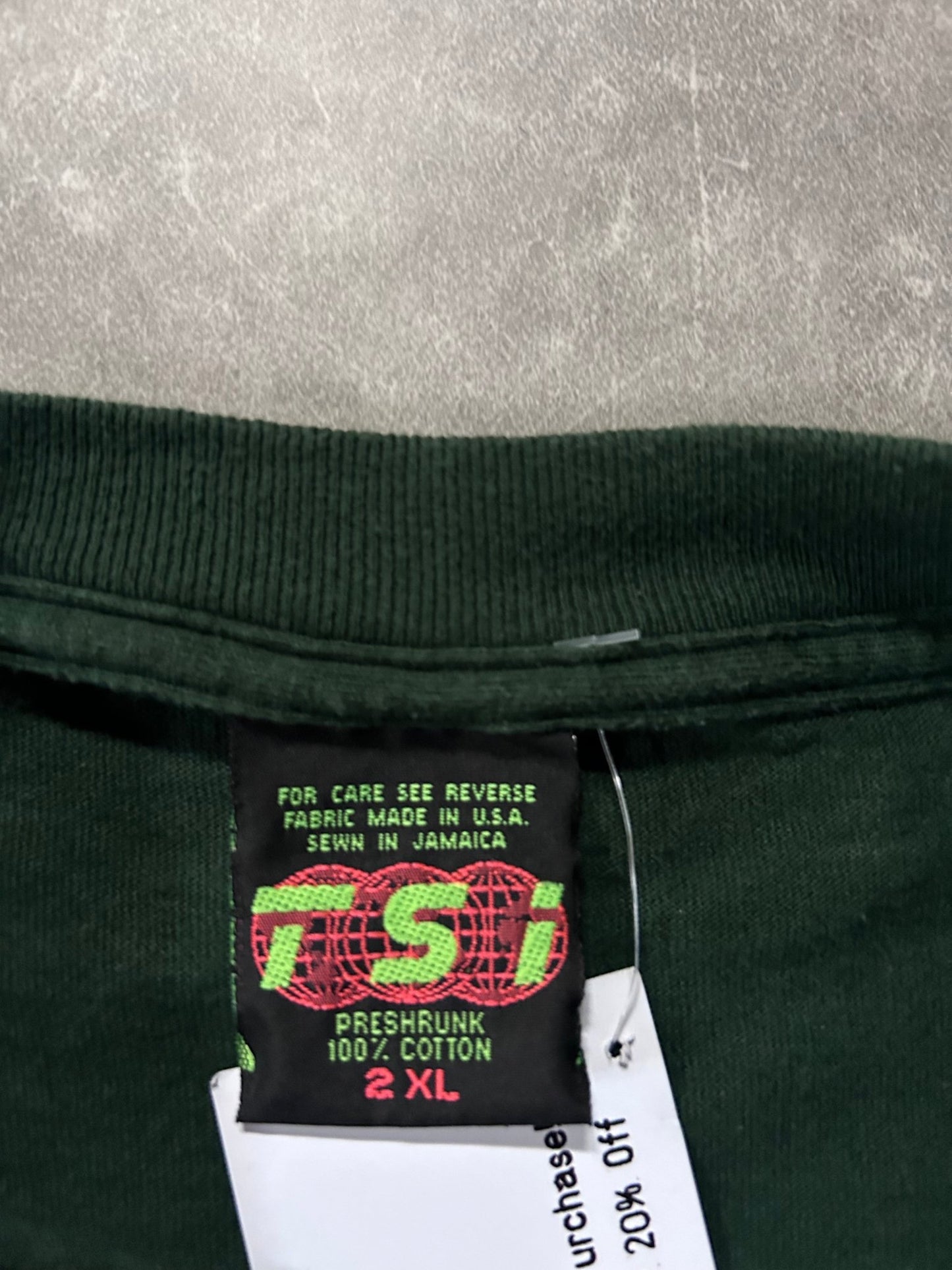 90s Vintage Marshall Thundering Herd Basketball Green T Shirt Size XXL - XXL | Martin City Vintage