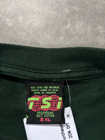 90s Vintage Marshall Thundering Herd Basketball Green T Shirt Size XXL - XXL | Martin City Vintage