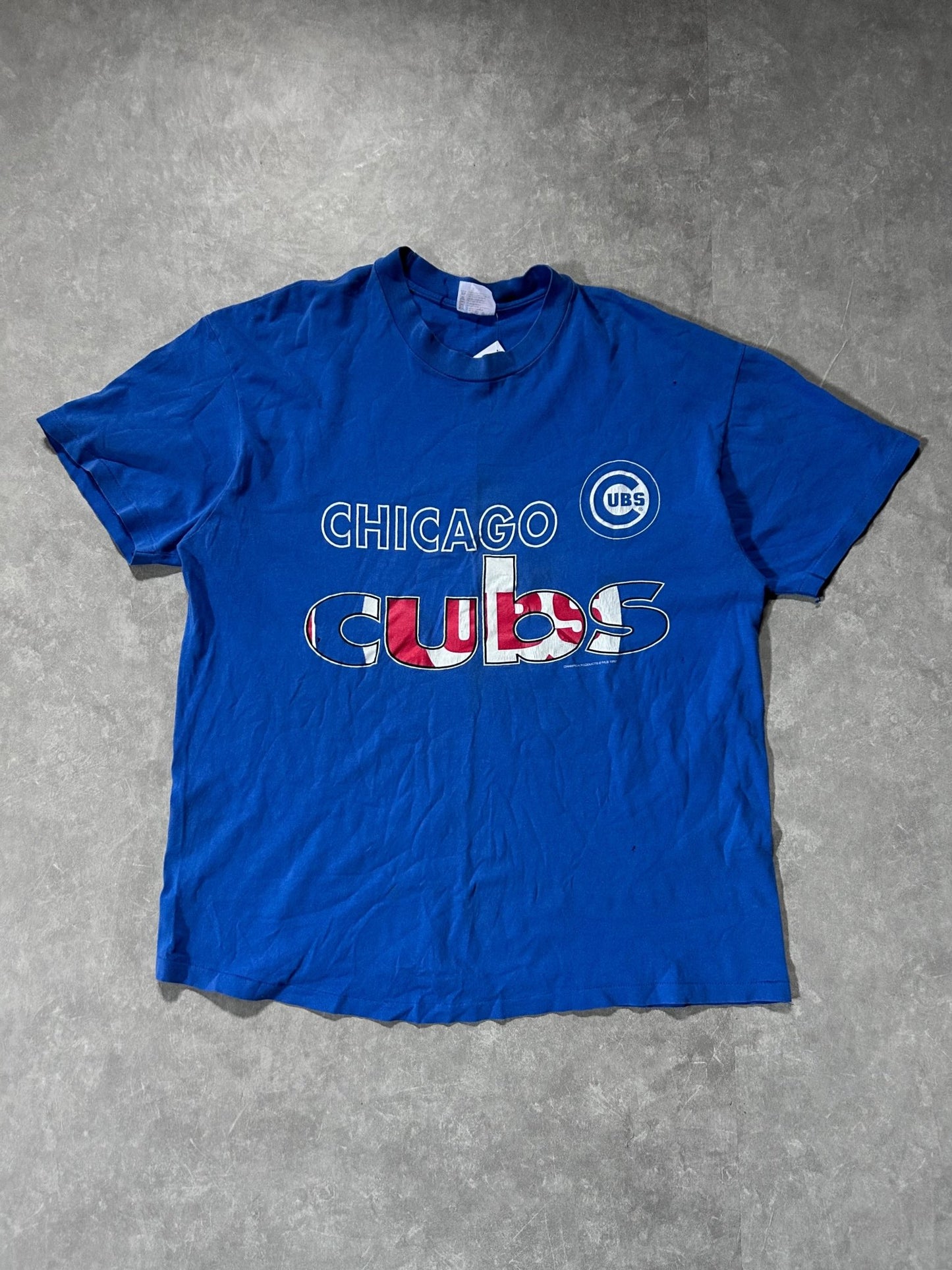 90s Vintage Chicago Cubs Blue T Shirt Size XL - XL | Martin City Vintage