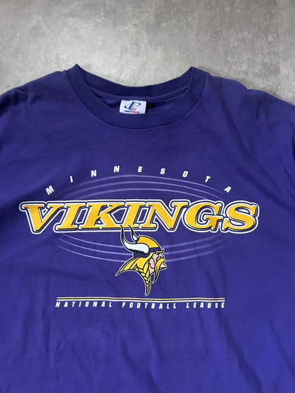 90s Vintage Minnesota Vikings Logo Athletic Purple T Shirt Size XL - XL | Martin City Vintage