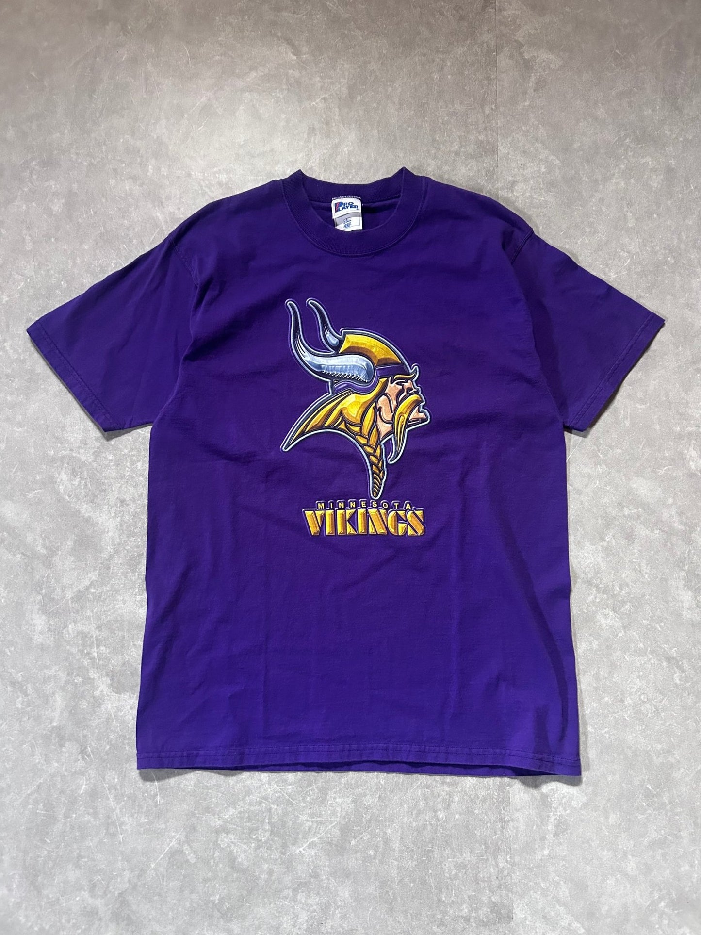 90s Vintage Minnesota Vikings Pro Player Purple T Shirt Size L - L | Martin City Vintage