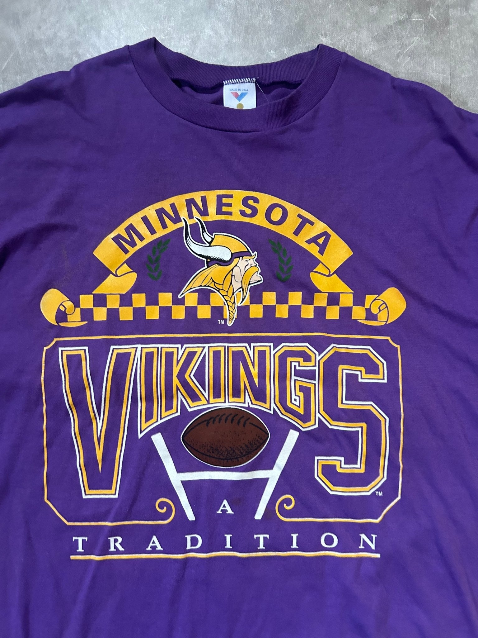 90s Vintage Minnesota Vikings Purple T Shirt Size XXL - XXL | Martin City Vintage