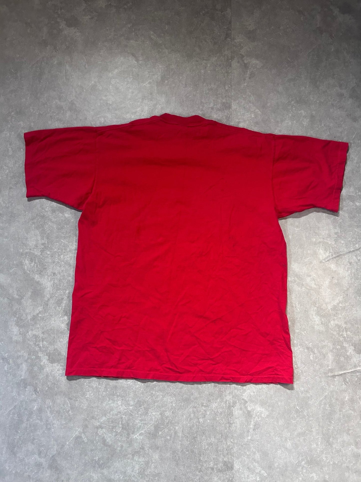 90s Vintage Kansas City Joe Montana Caricature Red T Shirt Size XL - XL | Martin City Vintage