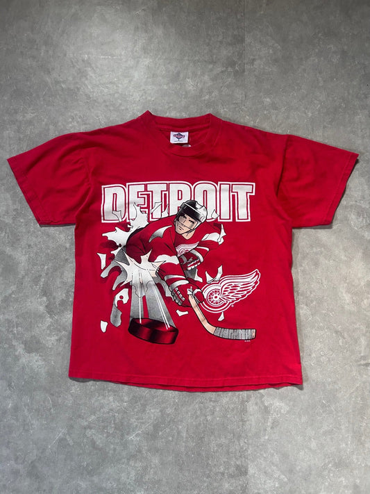 90s Vintage Detroit Red Wings Red Breakthrough T Shirt Size M - M | Martin City Vintage