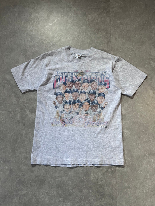 1996 Vintage New York Yankees World Series Caricature Heather Gray T Shirt Size L - L | Martin City Vintage
