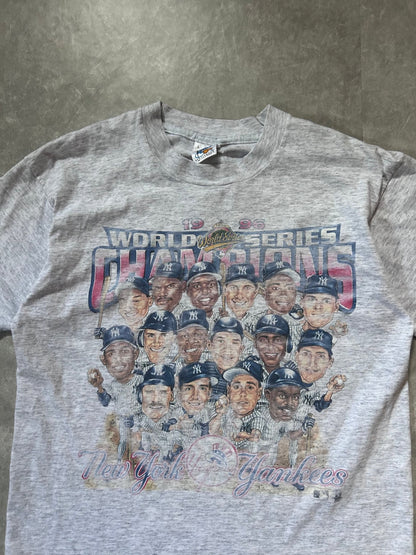 1996 Vintage New York Yankees World Series Caricature Heather Gray T Shirt Size L - L | Martin City Vintage