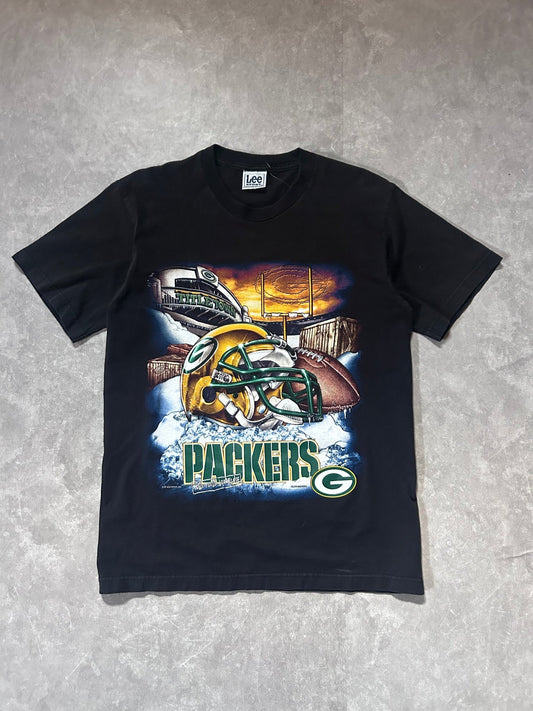 90s Vintage Green Bay Packers Lee Sport Black T Shirt Size M - M | Martin City Vintage