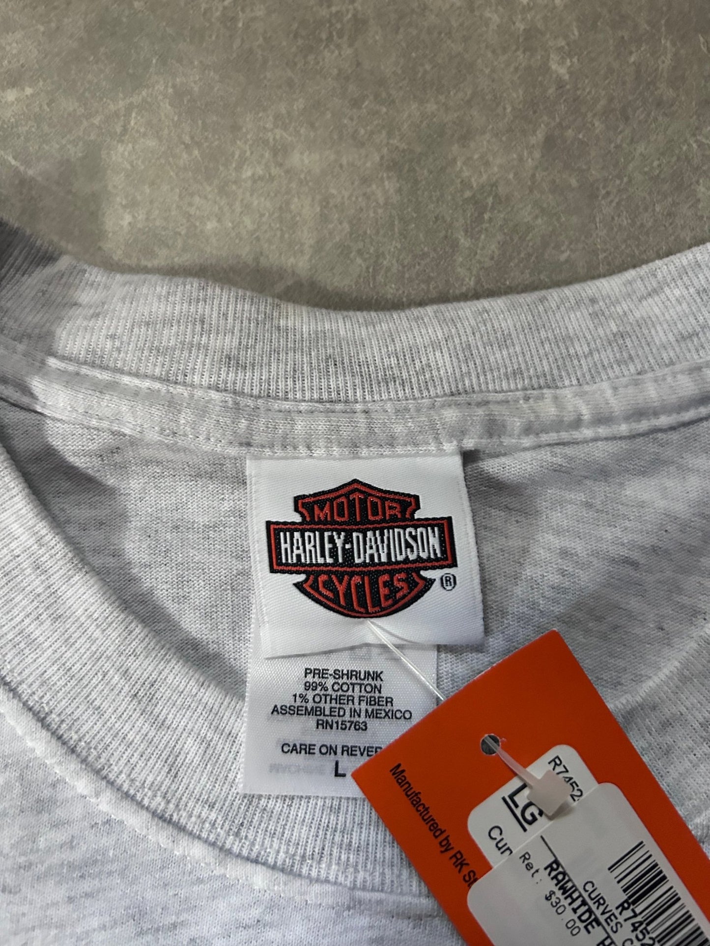 2000s Vintage Harley Davidson Dangerous Curves Deadstock Heather Gray T Shirt Size L - L | Martin City Vintage