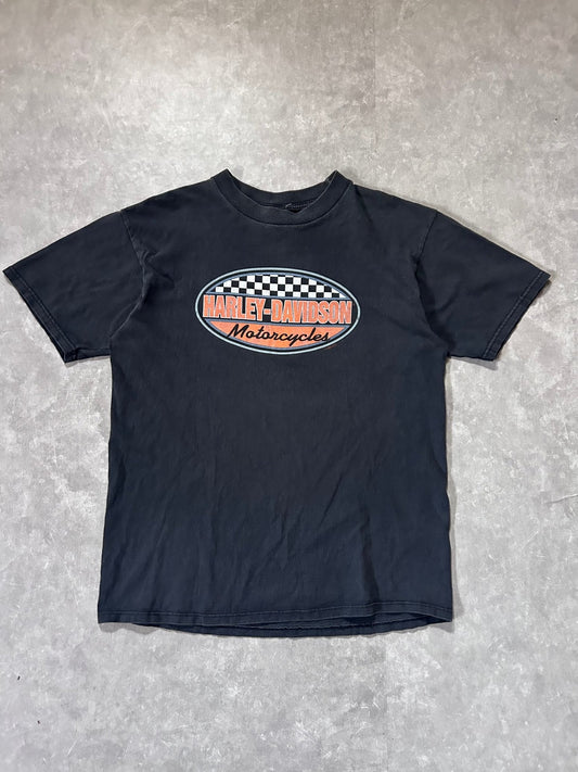 90s Vintage Harley Davidson Faded Oval Black T Shirt Size XL - XL | Martin City Vintage