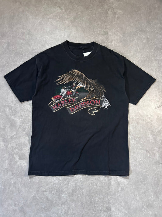 2000s Vintage Harley Davidson Eagle Black T Shirt Size XL - | Martin City Vintage