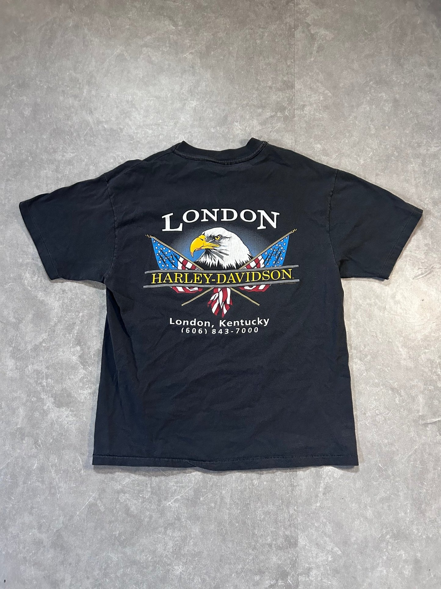 90s Vintage Harley Davidson Worth the Wait Faded Black T Shirt Size XL