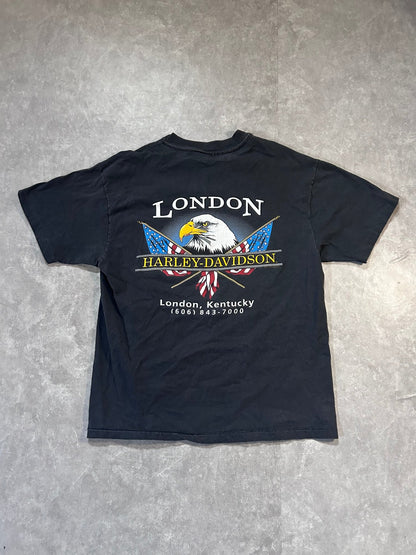 90s Vintage Harley Davidson Worth the Wait Faded Black T Shirt Size XL