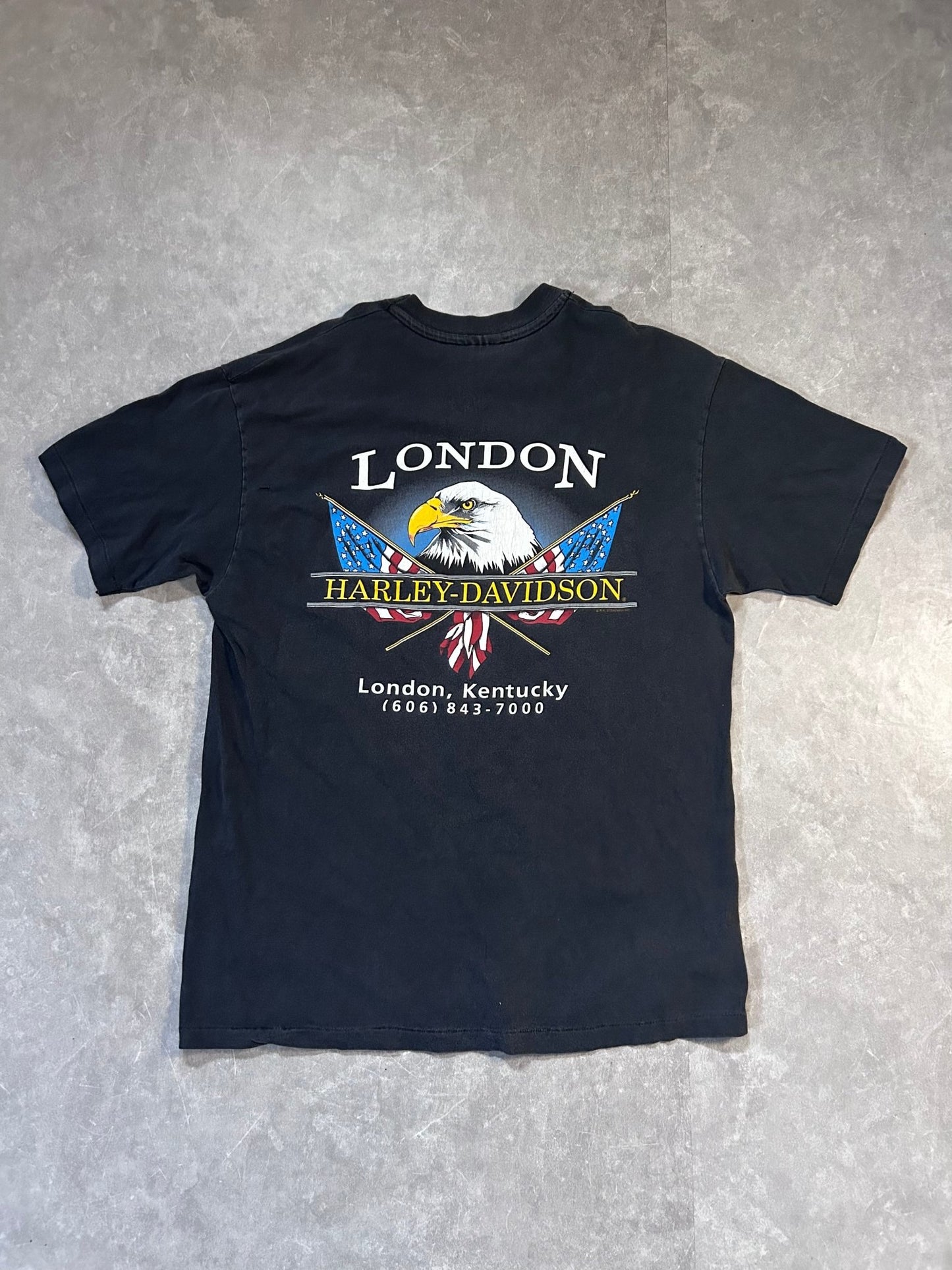 90s Vintage Harley Davidson Ride Free Faded Black T Shirt Size XL