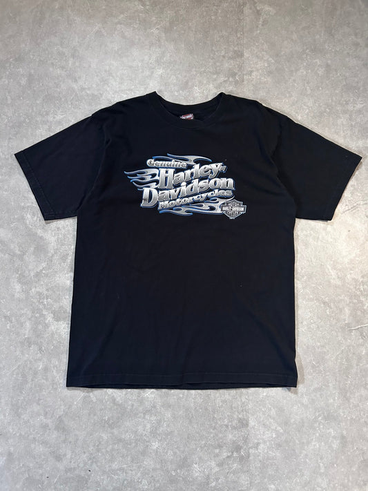 2000s Vintage Harley Davidson Chrome Black T Shirt Size XL - XL | Martin City Vintage