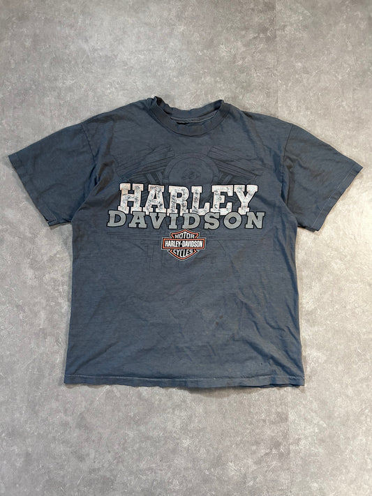 90s Vintage Harley Davidson Distressed Grey T Shirt Size XL