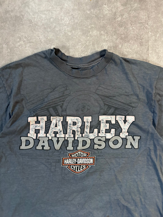 90s Vintage Harley Davidson Distressed Grey T Shirt Size XL