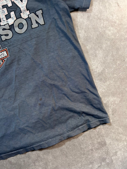 90s Vintage Harley Davidson Distressed Grey T Shirt Size XL