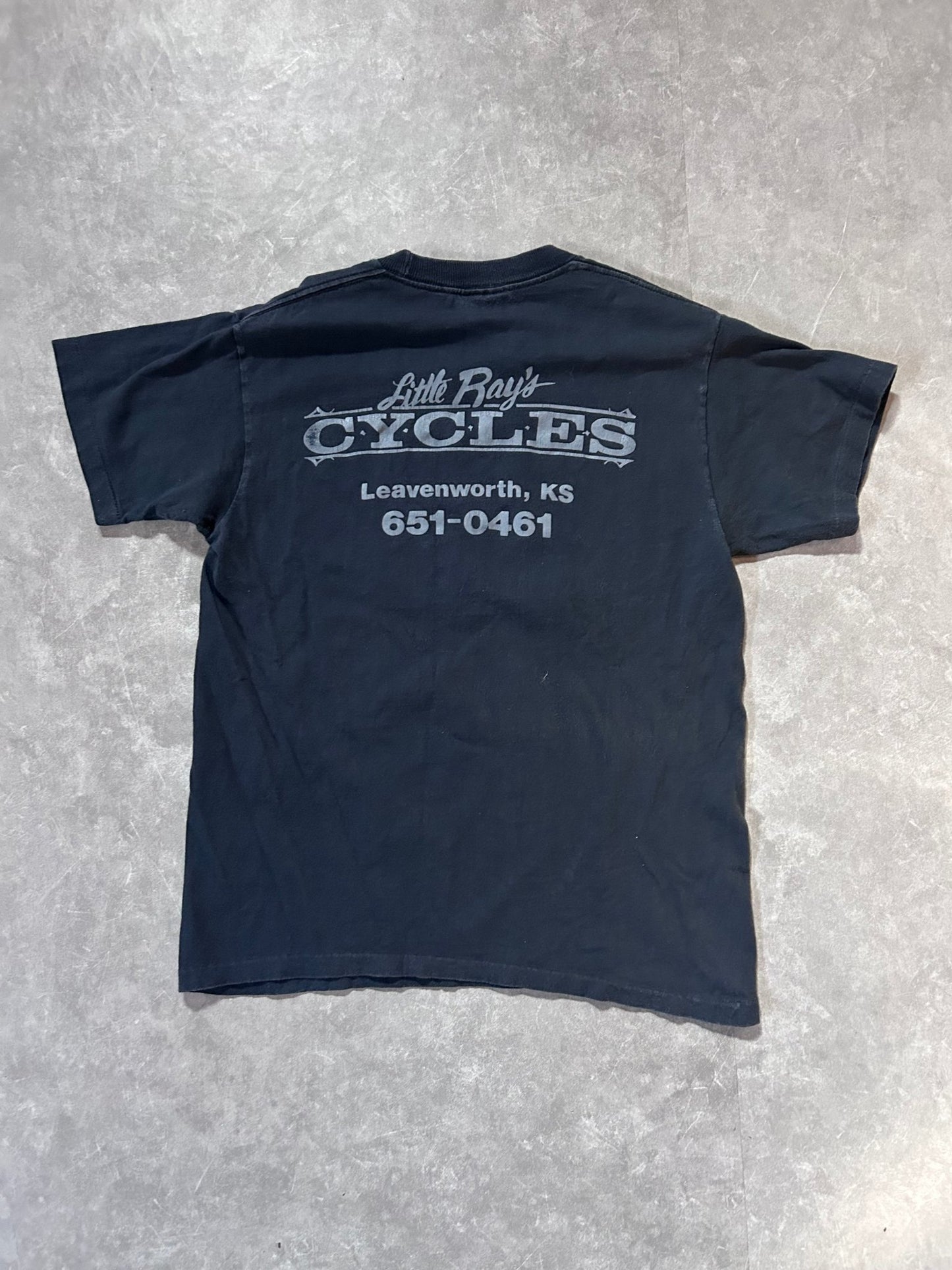 90s Vintage Harley Davidson Flying Eagle Faded Black T Shirt Size M