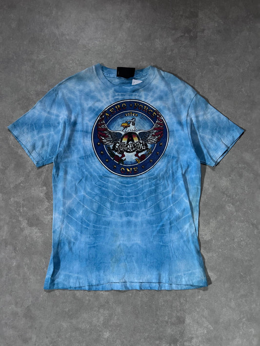 80s Vintage Aerosmith Symmetria aero Force One Blue T Shirt Size L - L | Martin City Vintage