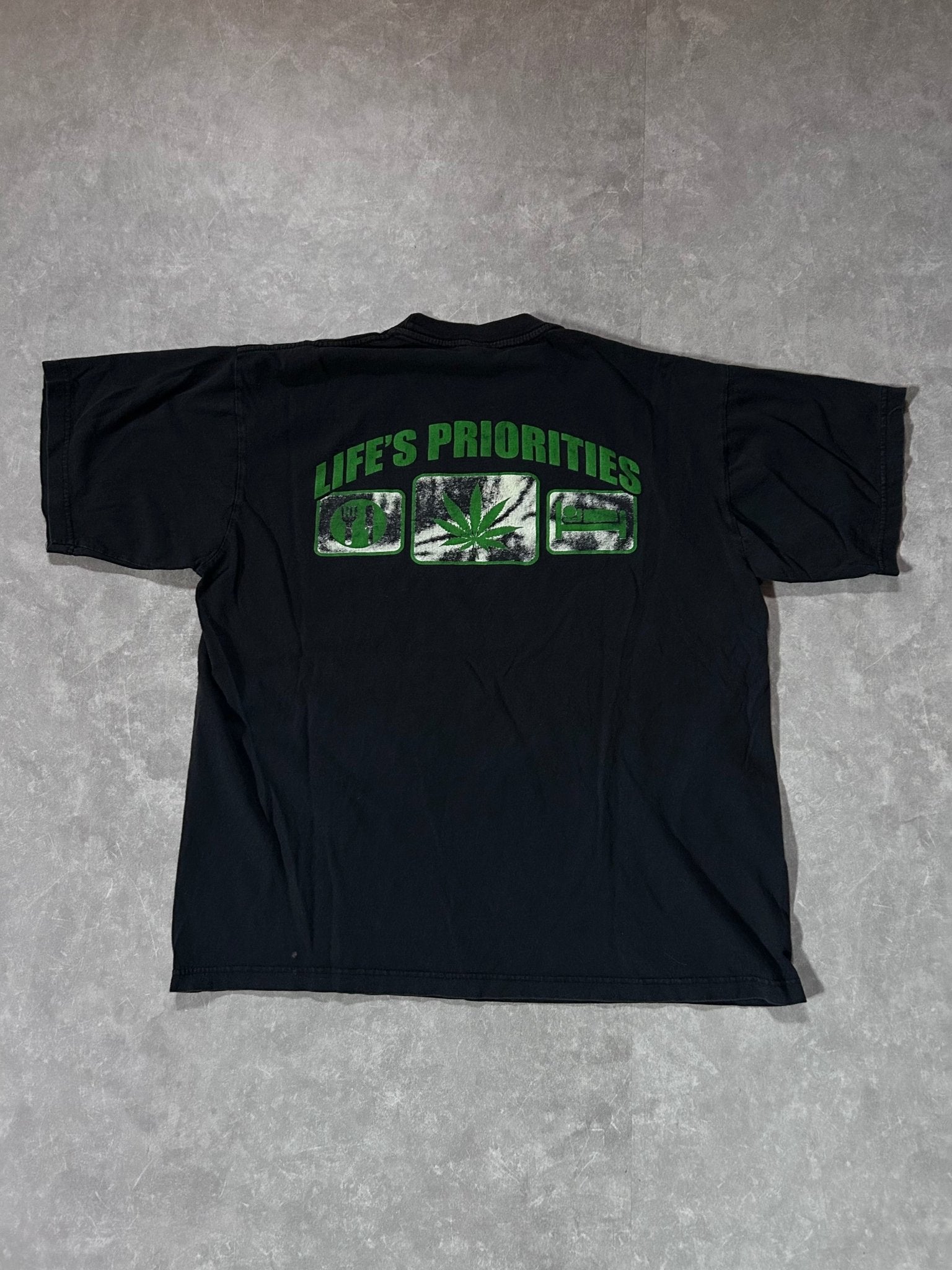 90s Vintage Weed Black T Shirt Size XL - XL | Martin City Vintage