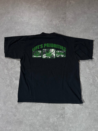 90s Vintage Weed Black T Shirt Size XL - XL | Martin City Vintage