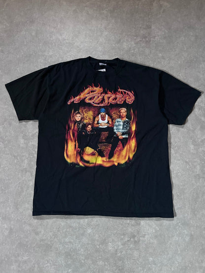 2004 Vintage Poison Black Band T Shirt Size XXL - XXL | Martin City Vintage