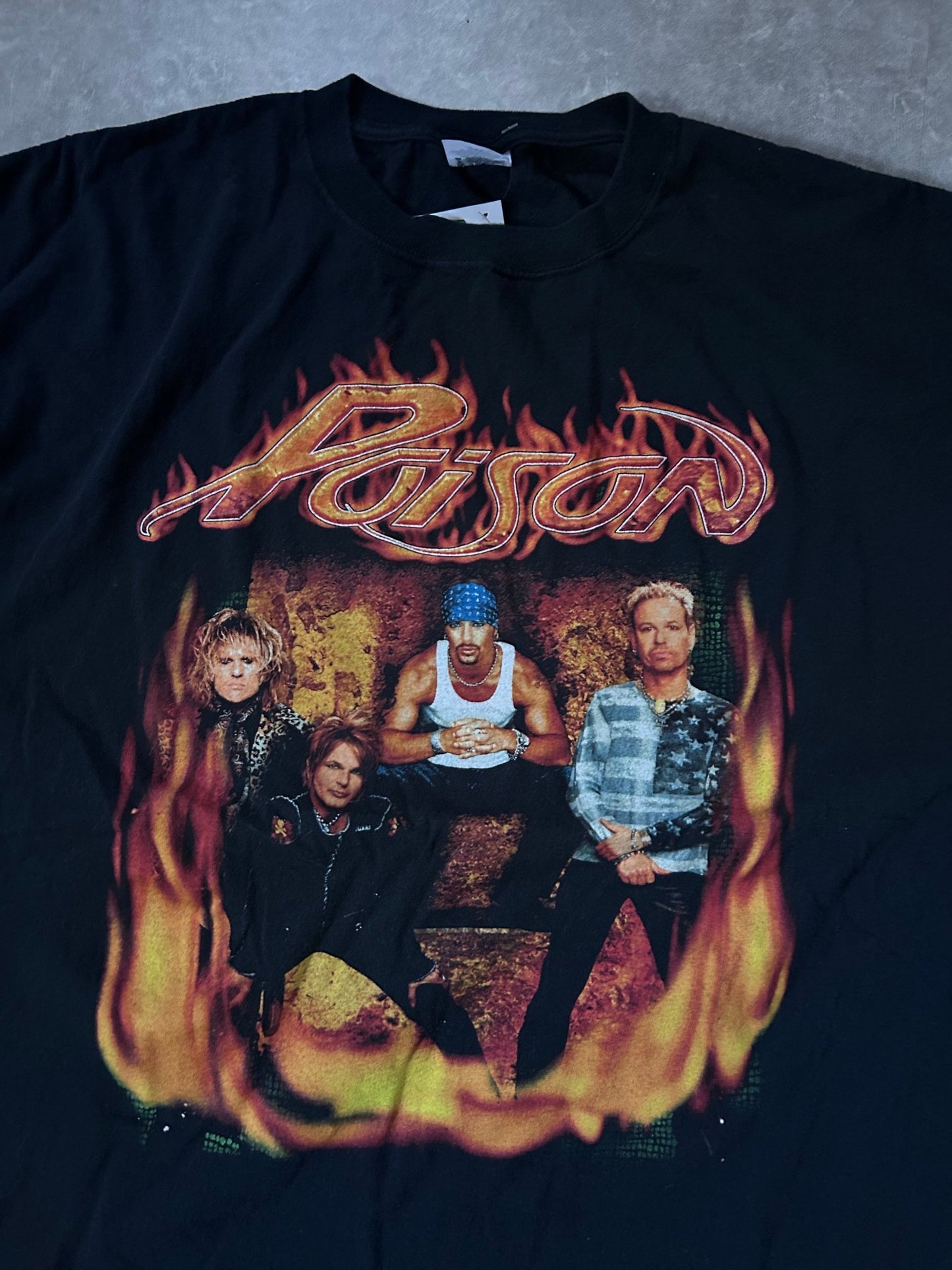 2004 Vintage Poison Black Band T Shirt Size XXL - XXL | Martin City Vintage