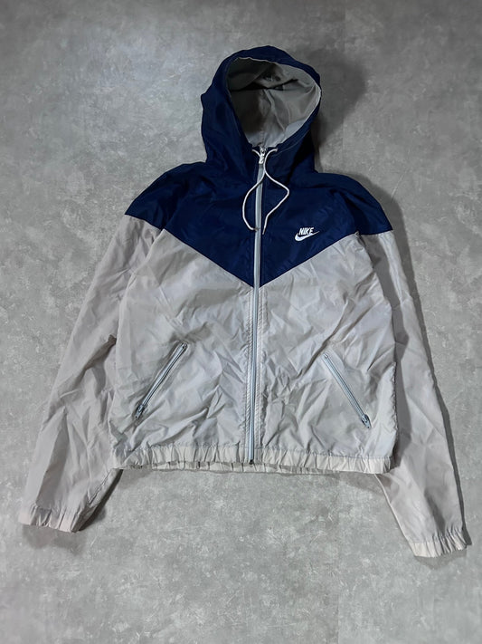 90s Vintage Nike Grey Zip Up Windbreaker Hoodie Size L - L | Martin City Vintage