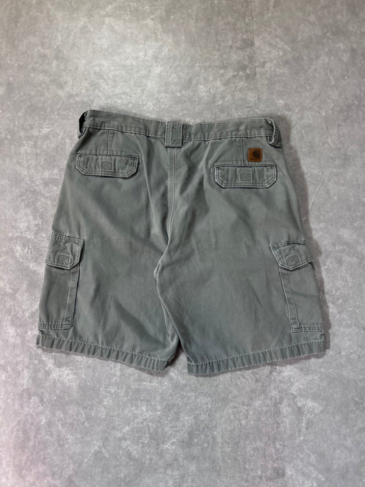 90s Vintage Carhartt Green Faded Cargo Shorts Size 36 - 36 | Martin City Vintage