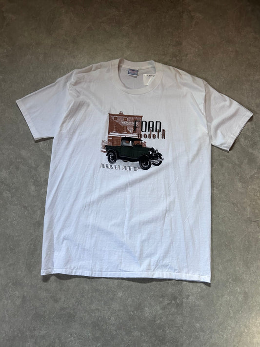 90s Vintage Ford Model A White T Shirt Size XXL - XXL | Martin City Vintage
