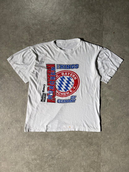 90's Vintage FC Bayern Soccer Munchen White T-Shirt -L - L | Martin City Vintage