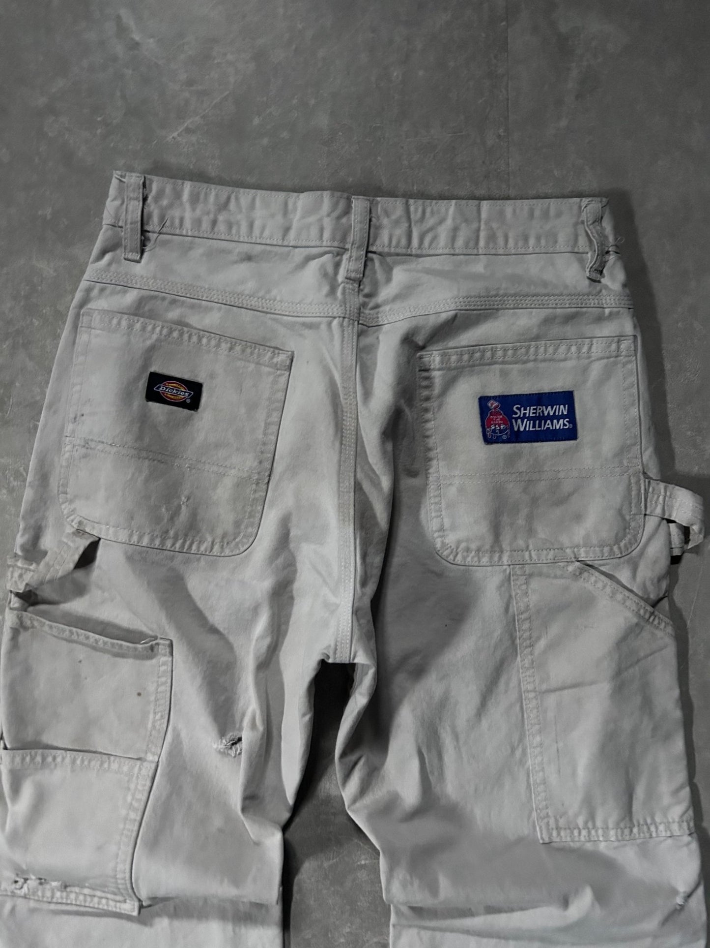 2000s Vintage Dickies Distressed White Painter Pants 30 x 32 - 30 | Martin City Vintage