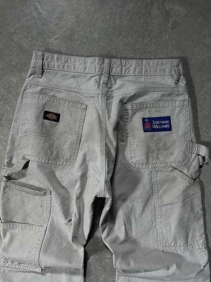 2000s Vintage Dickies Distressed White Painter Pants 30 x 32 - 30 | Martin City Vintage