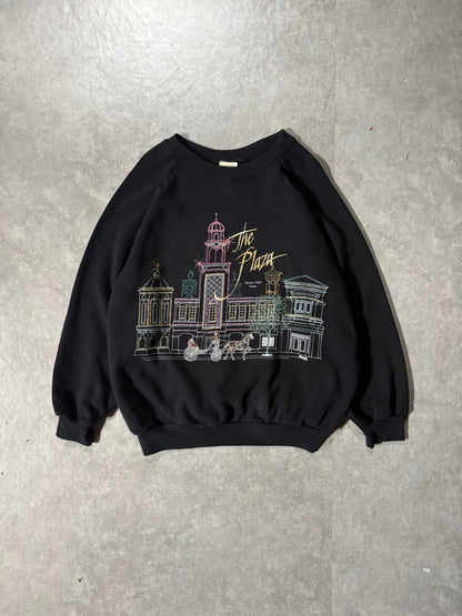 90's Vintage Kansas City Plaza Black Crewneck -XL - XL | Martin City Vintage