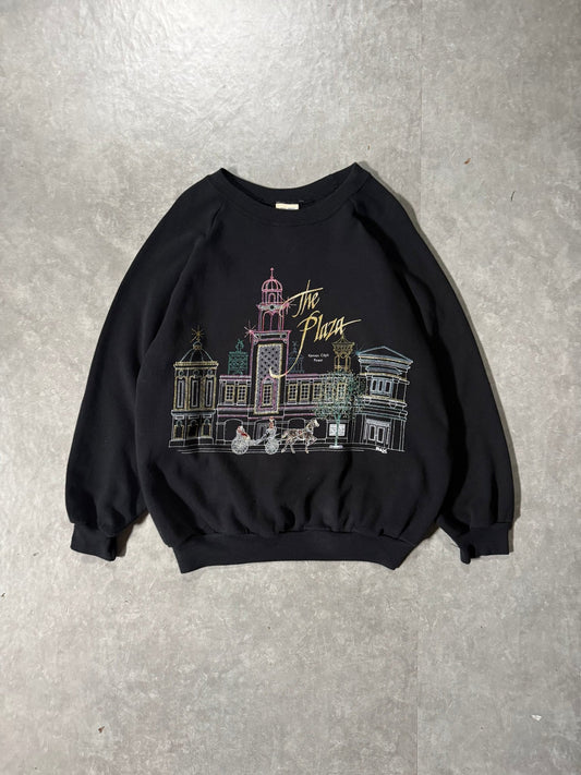 90's Vintage Kansas City Plaza Black Crewneck -XL - XL | Martin City Vintage