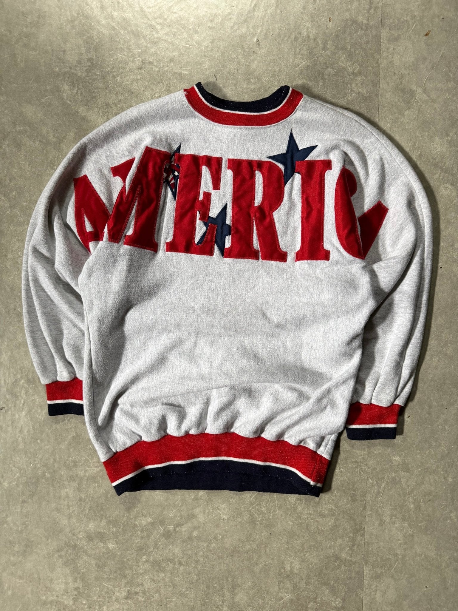 90's Vintage USA Spell Out Legends Heather Grey Crewneck -L - L | Martin City Vintage