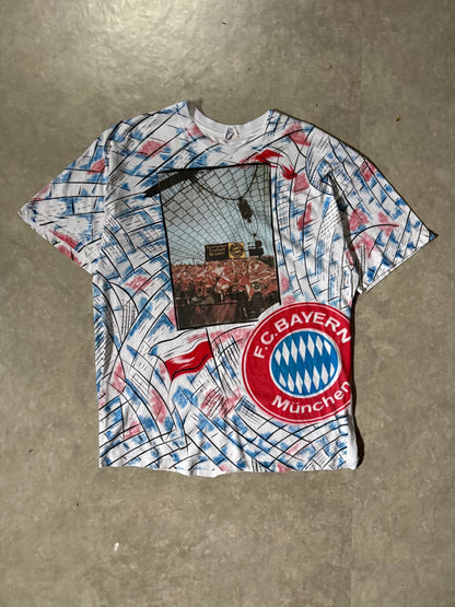90's Vintage Soccer FC Bayern White AOP T-Shirt -XL - XL | Martin City Vintage