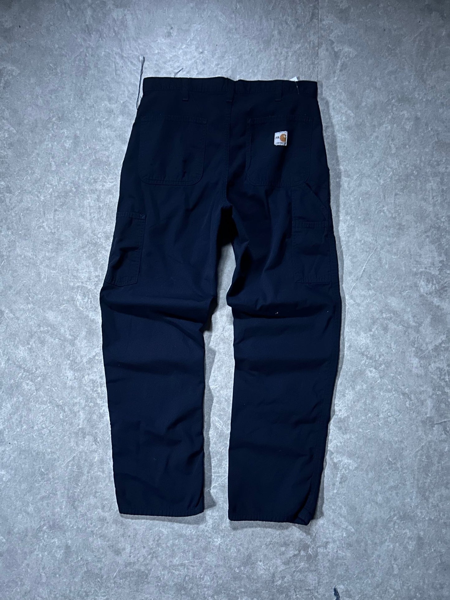 Carhartt Flame Resistant Distressed Navy Pants 32 x 32 - 32 | Martin City Vintage