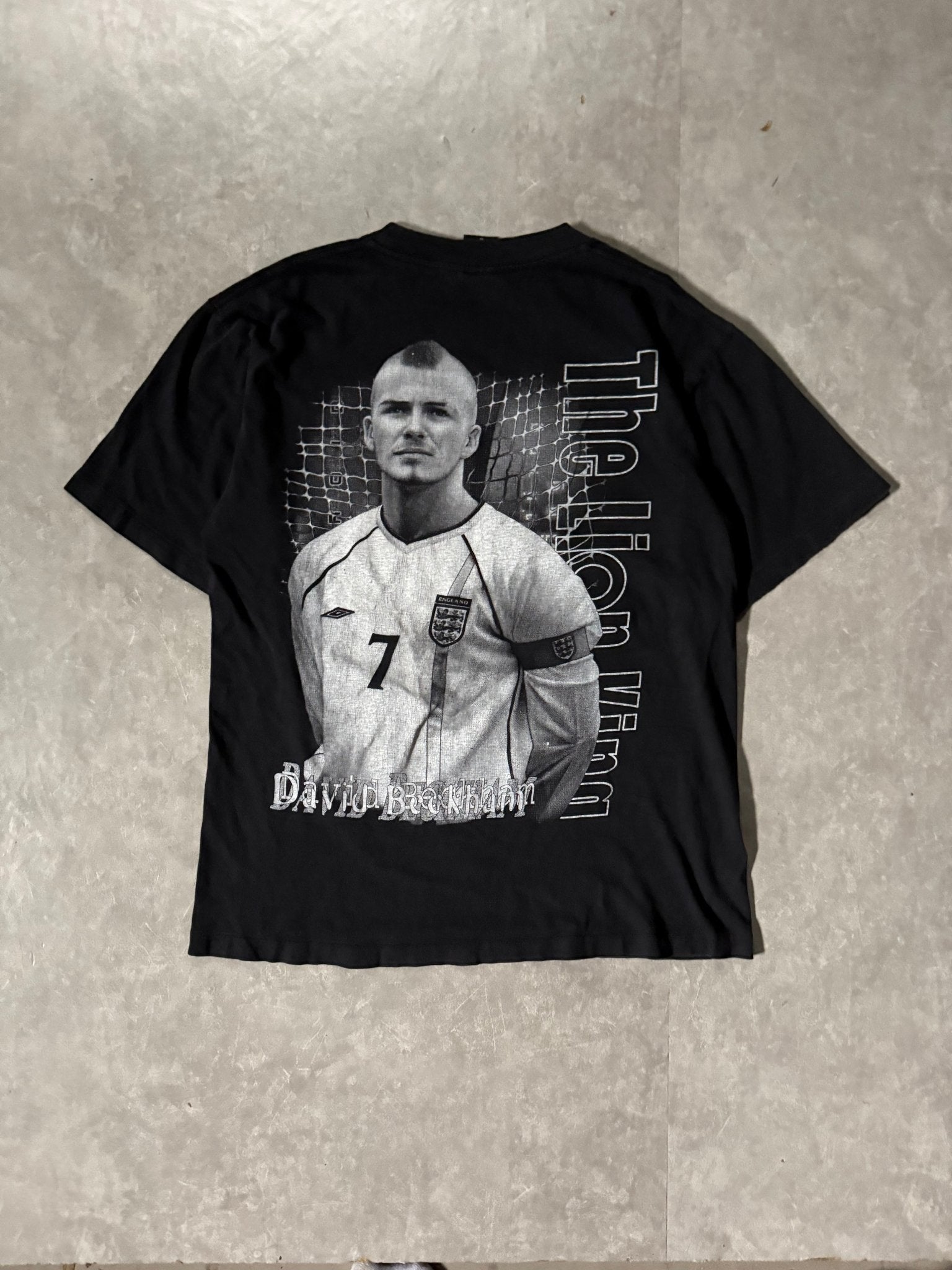2000's Vintage David Beckham Fifa World Cup Black Rap T-Shirt - L - L | Martin City Vintage