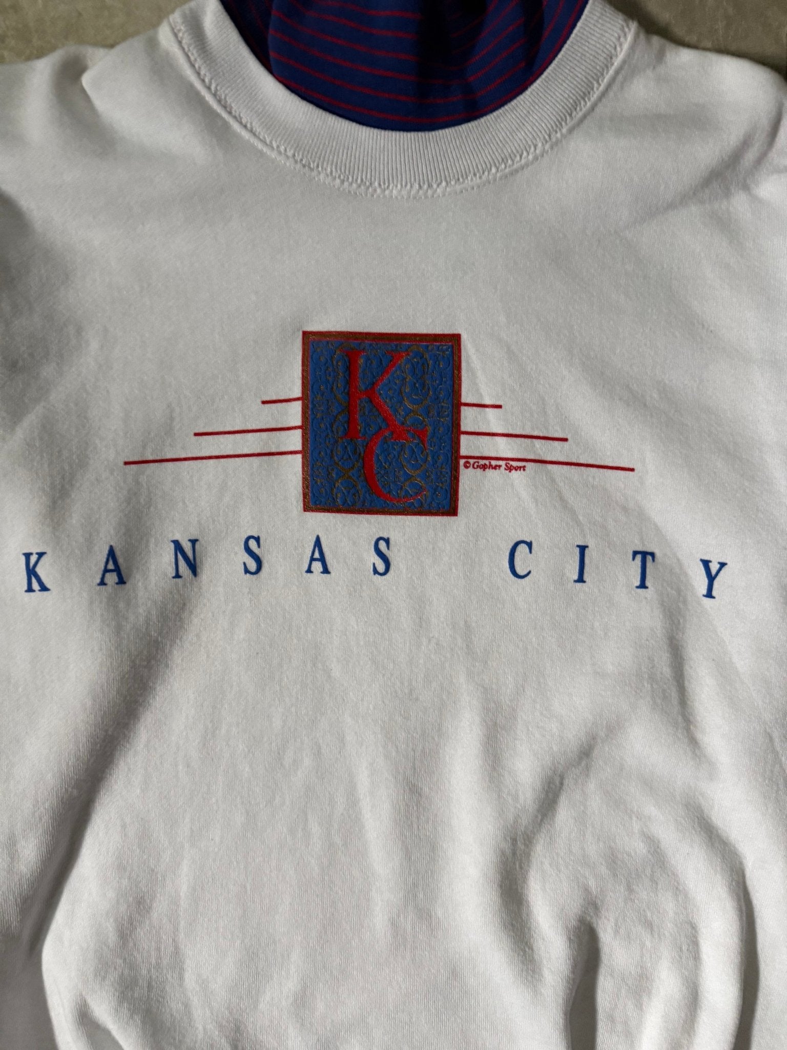 90's Vintage Kansas City Turtleneck White Crewneck -XL - XL | Martin City Vintage