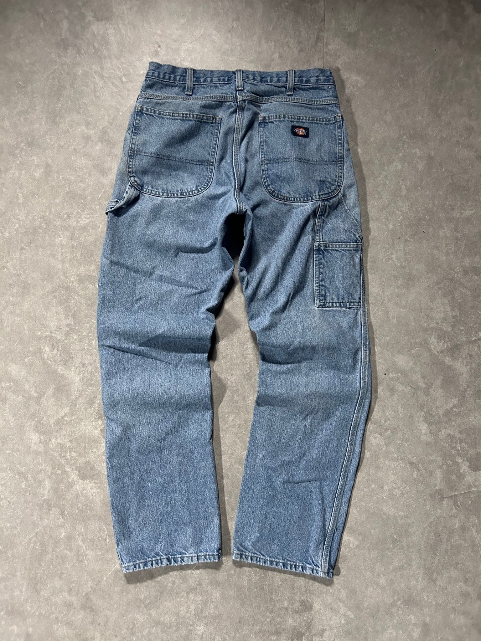 90s Vintage Dickies Distressed Carpenter Light Wash Jeans 32 x 34 - 32 | Martin City Vintage