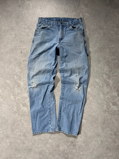 90s Vintage Dickies Distressed Carpenter Light Wash Jeans 32 x 34 - 32 | Martin City Vintage