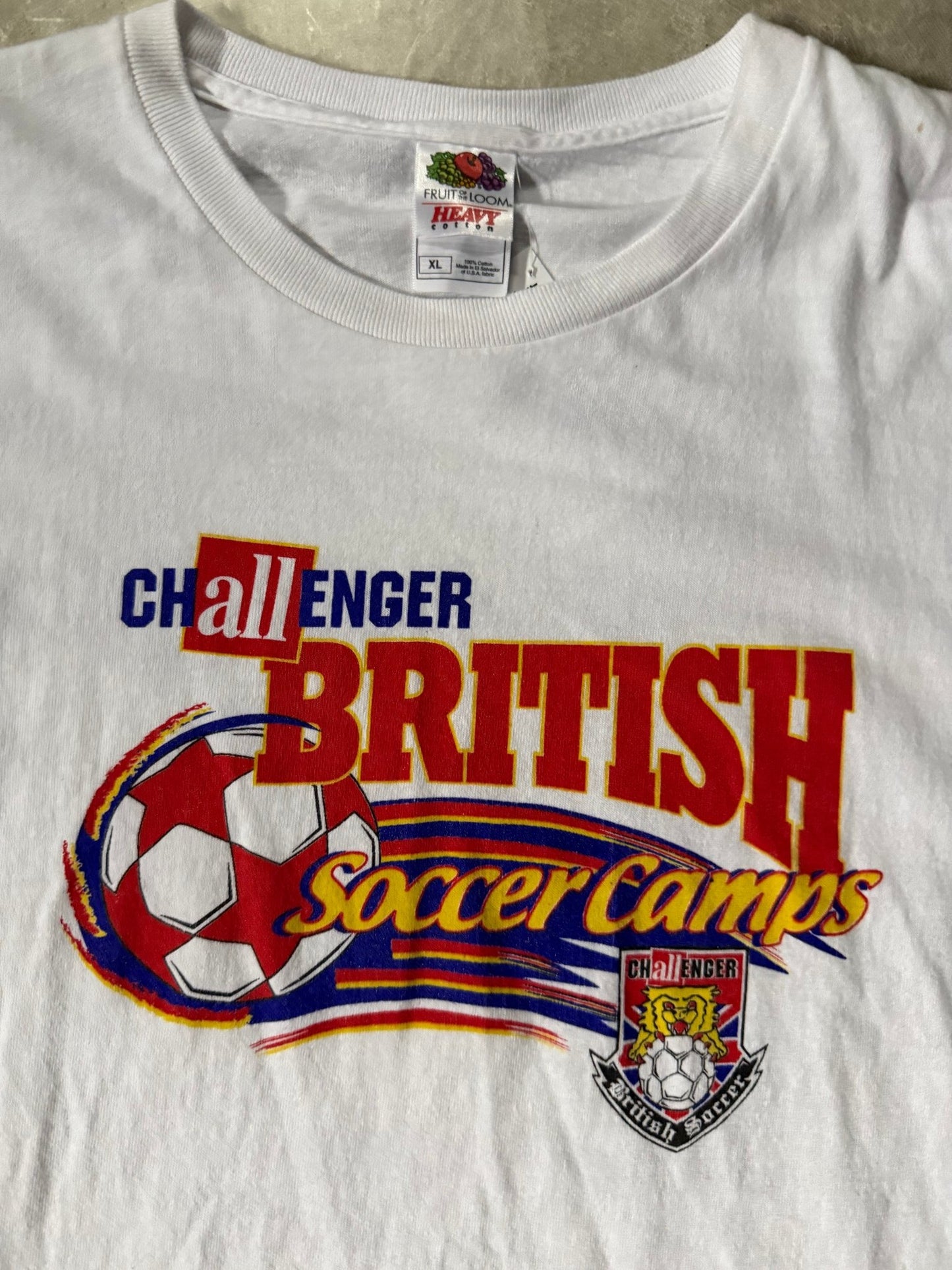 90's Vintage British Soccer Camp White T-Shirt -XL - XL | Martin City Vintage