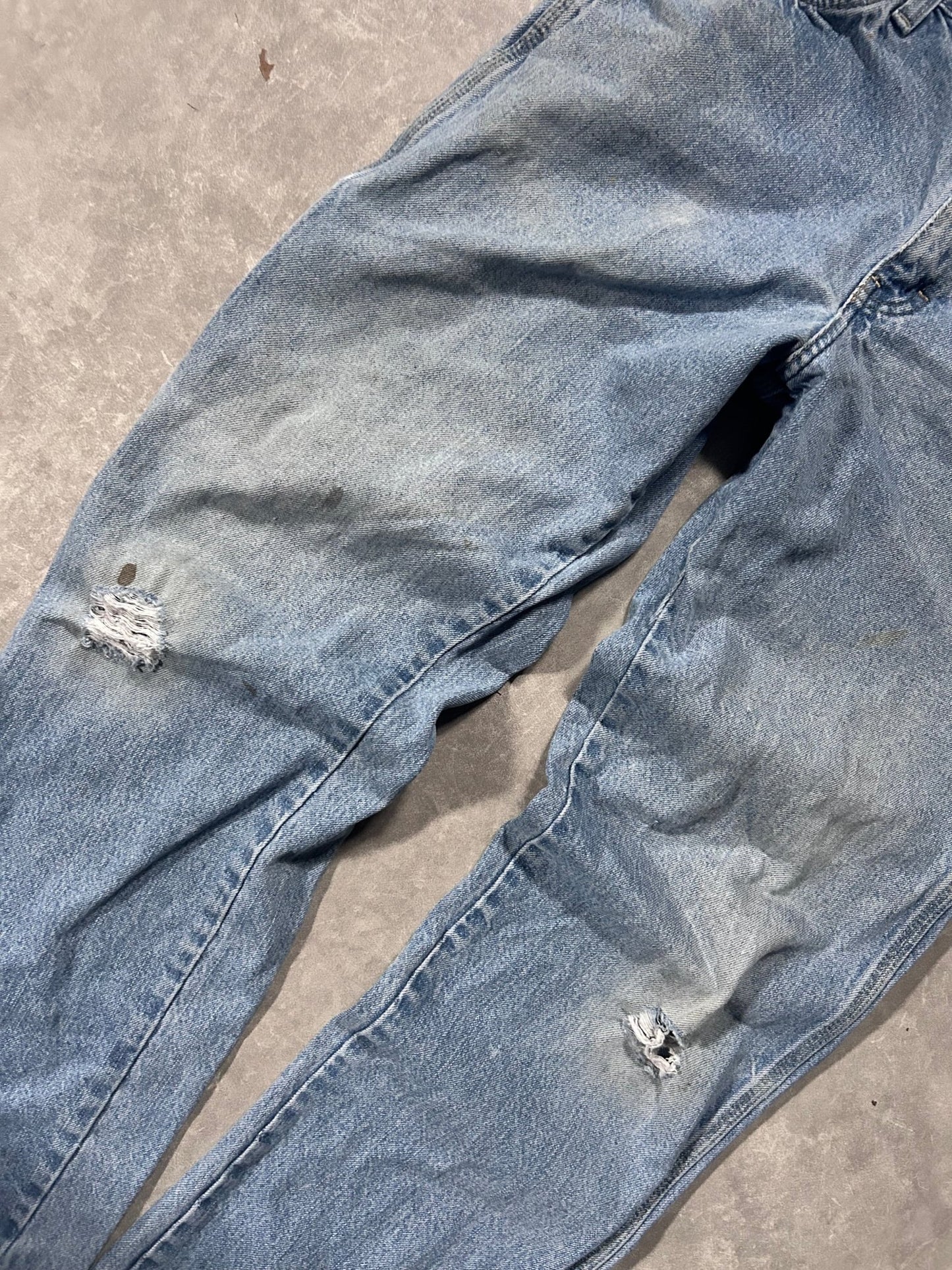 90s Vintage Dickies Distressed Carpenter Light Wash Jeans 32 x 34 - 32 | Martin City Vintage