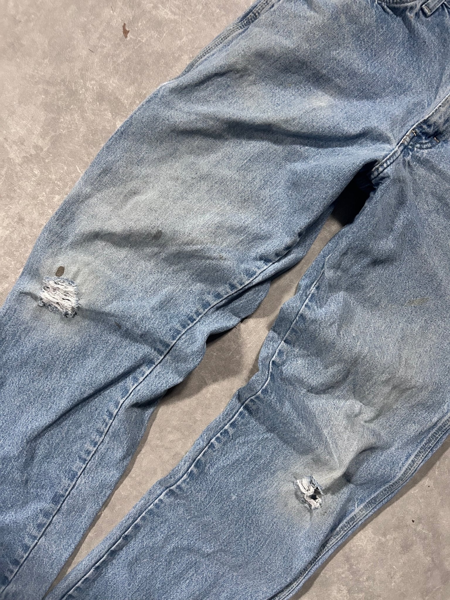 90s Vintage Dickies Distressed Carpenter Light Wash Jeans 32 x 34 - 32 | Martin City Vintage