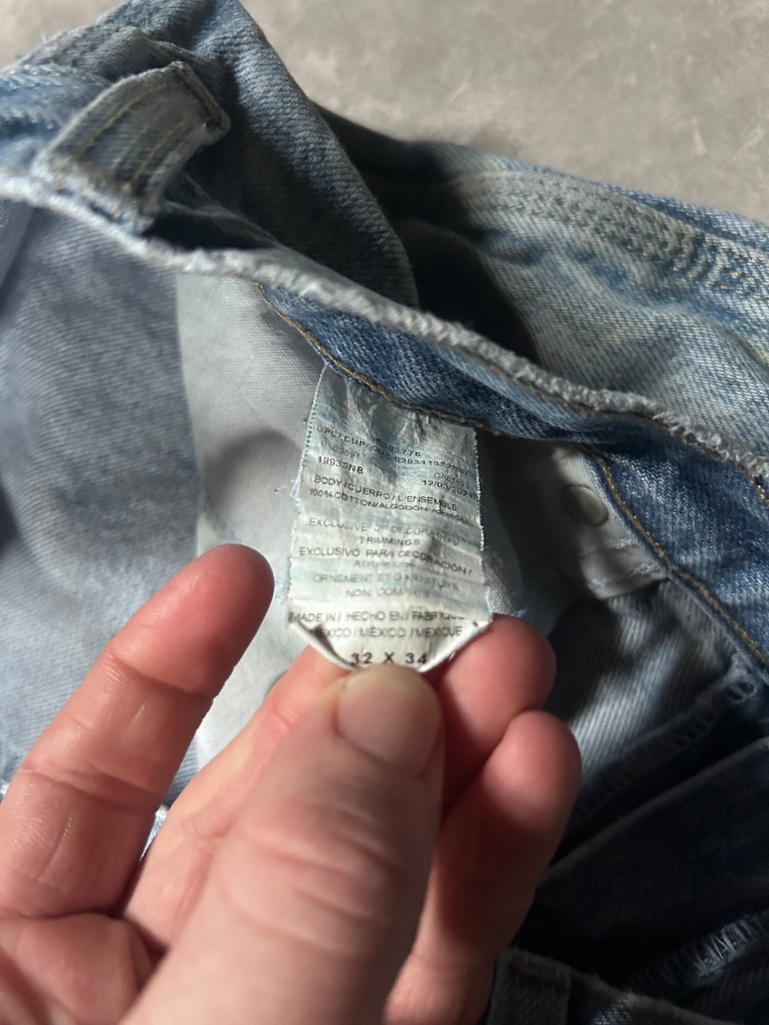 90s Vintage Dickies Distressed Carpenter Light Wash Jeans 32 x 34 - 32 | Martin City Vintage