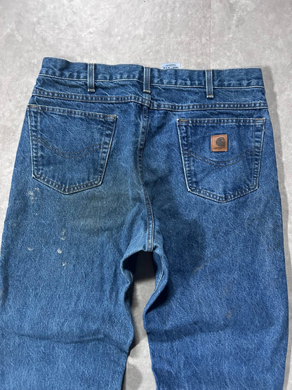 2000s Vintage Carhartt Dark Wash Distressed Jeans Size 36 x 32 - 36 | Martin City Vintage