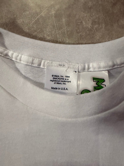 90's Vintage Snickers Soccer White T-Shirt -XL - XL | Martin City Vintage